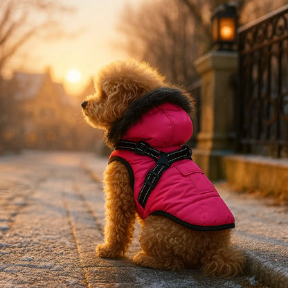 Hundemantel Winter wasserdicht mit Geschirr | warm & stilvoll