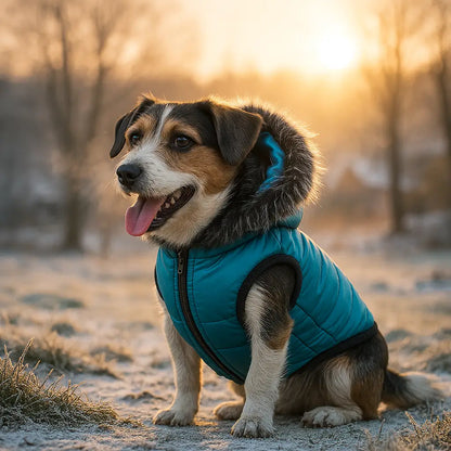 Hundemantel Winter wasserdicht mit Geschirr | warm & stilvoll