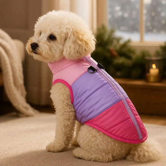 Hundemantel Winter mit Geschirr | Wasserdicht, Warm & Leicht anzuziehen