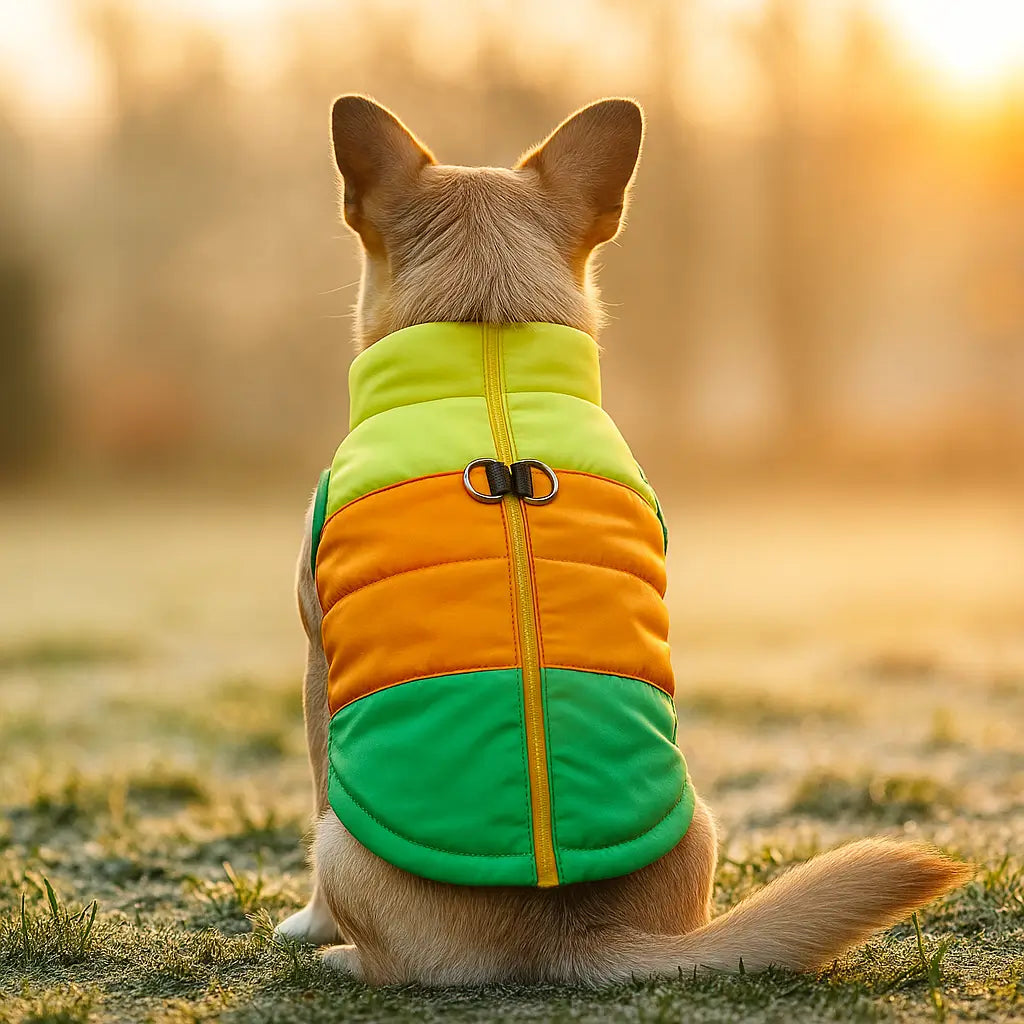 Hundemantel Winter mit Geschirr | Wasserdicht, Warm & Leicht anzuziehen