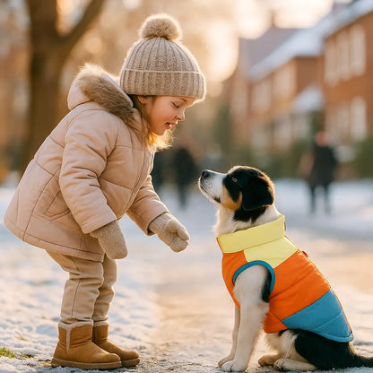 Hundemantel Winter mit Geschirr | Wasserdicht, Warm & Leicht anzuziehen