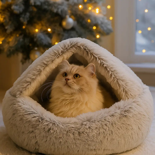Katzenbett & Katzenhöhle 2-in-1 | weich & warm für gemütlichen Schlaf