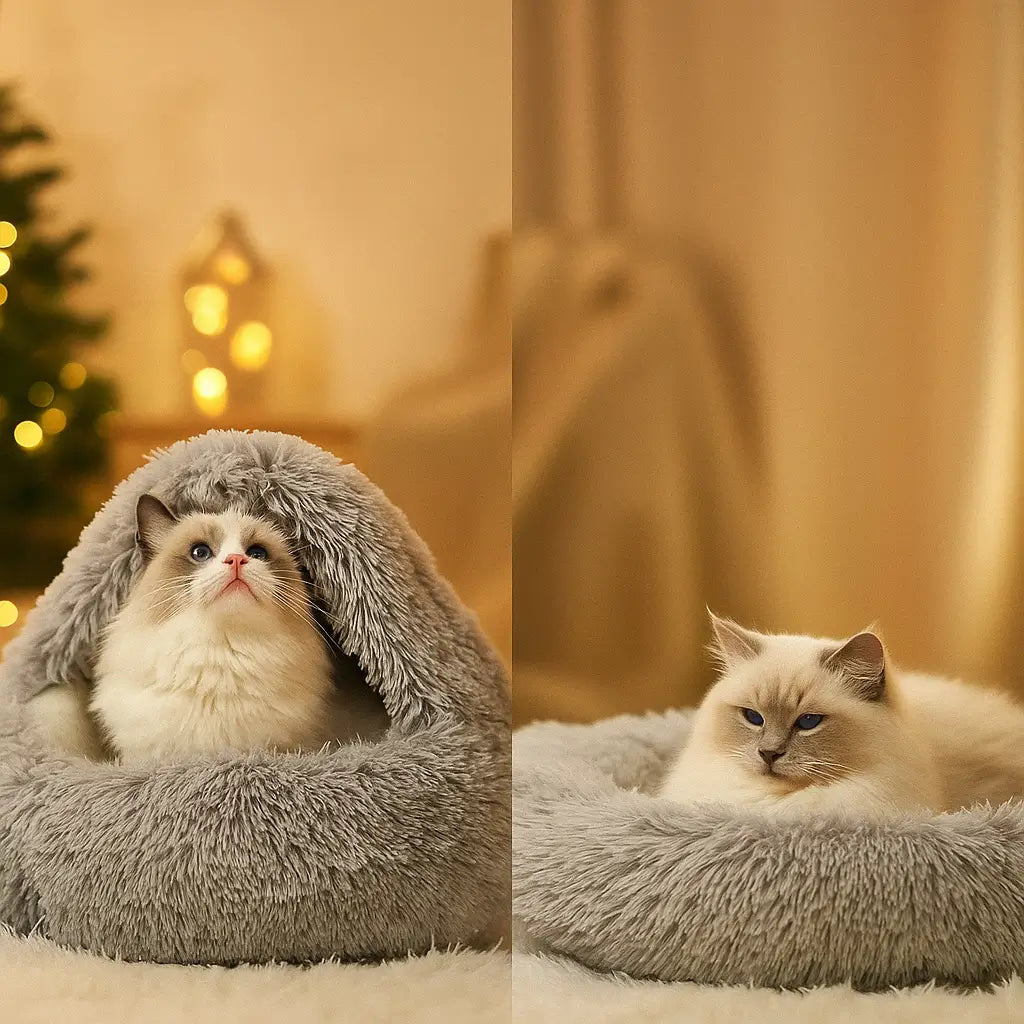 Katzenbett & Katzenhöhle 2-in-1 | weich & warm für gemütlichen Schlaf