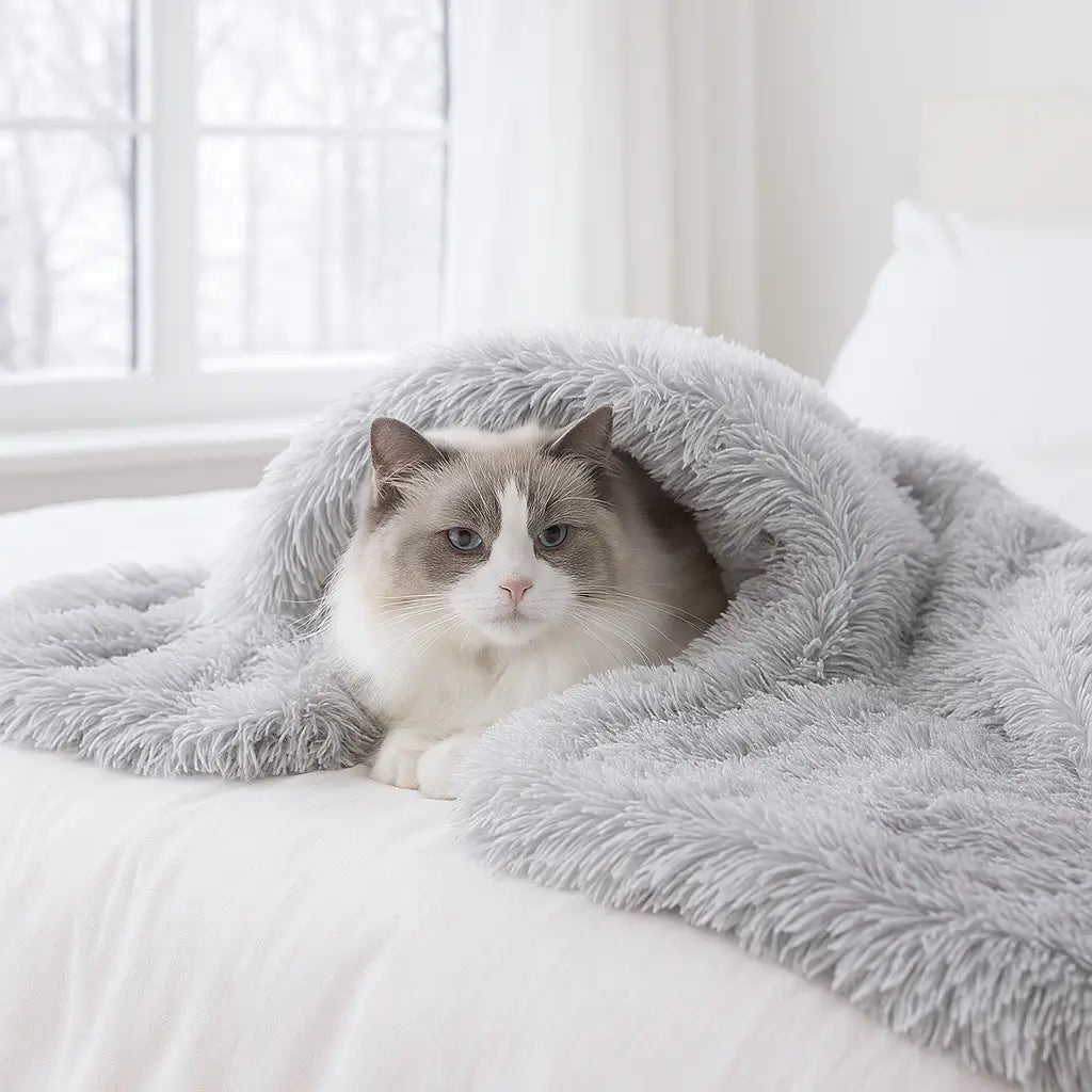 Katzendecke Flauschig | Weiche & Warme Kuscheldecke für Katzen