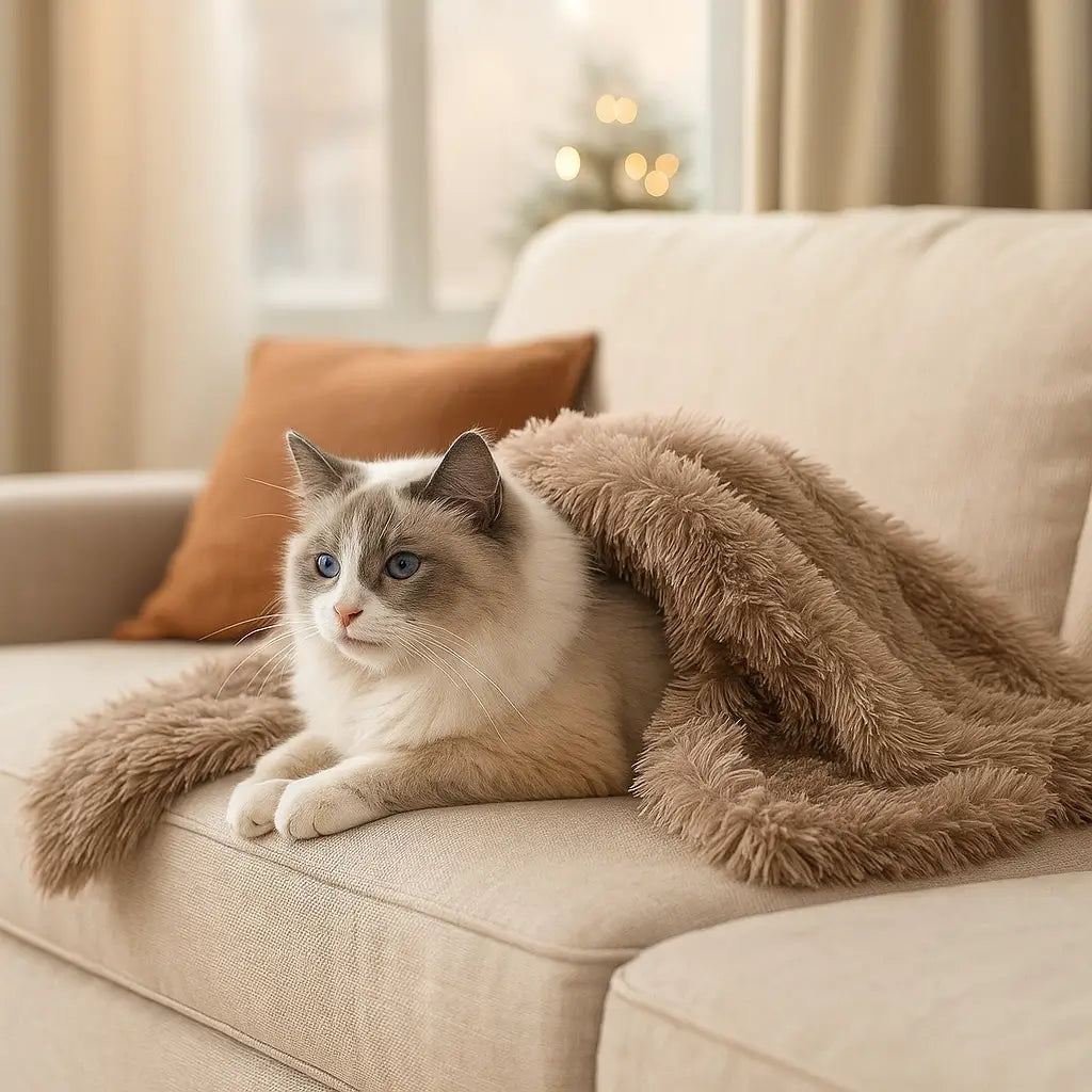 Katzendecke Flauschig | Weiche & Warme Kuscheldecke für Katzen