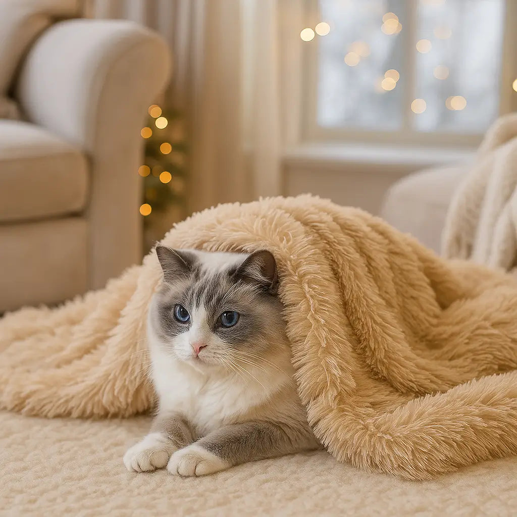 Katzendecke Flauschig | Weiche & Warme Kuscheldecke für Katzen