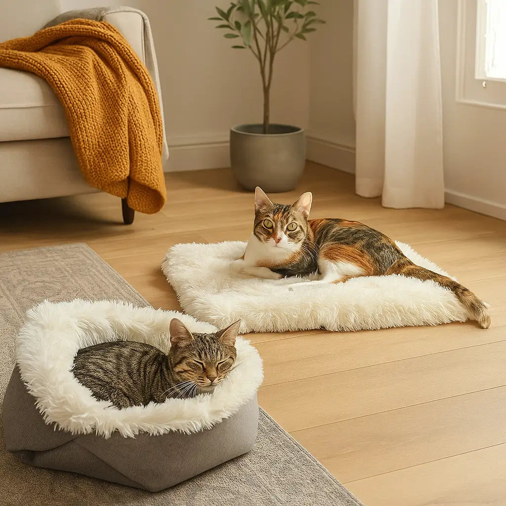 Katzenbett Winter Selbsterwärmend | Wärmende & Faltbare Katzenmatte