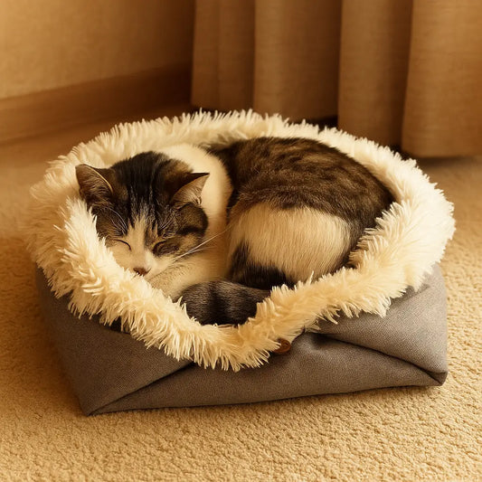 Katzenbett Winter Selbsterwärmend | Wärmende & Faltbare Katzenmatte