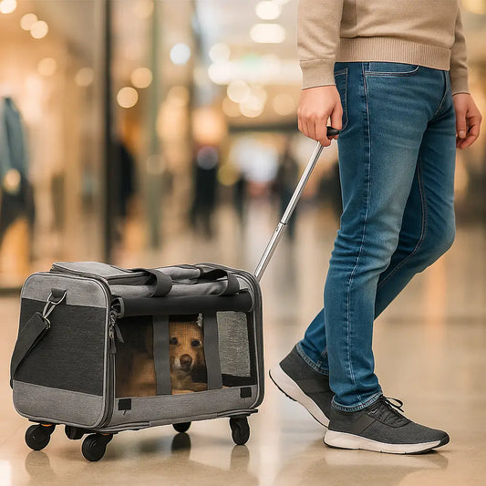 Hundetragetasche mit Rollen | 3-in-1 Transporttasche für Reisen