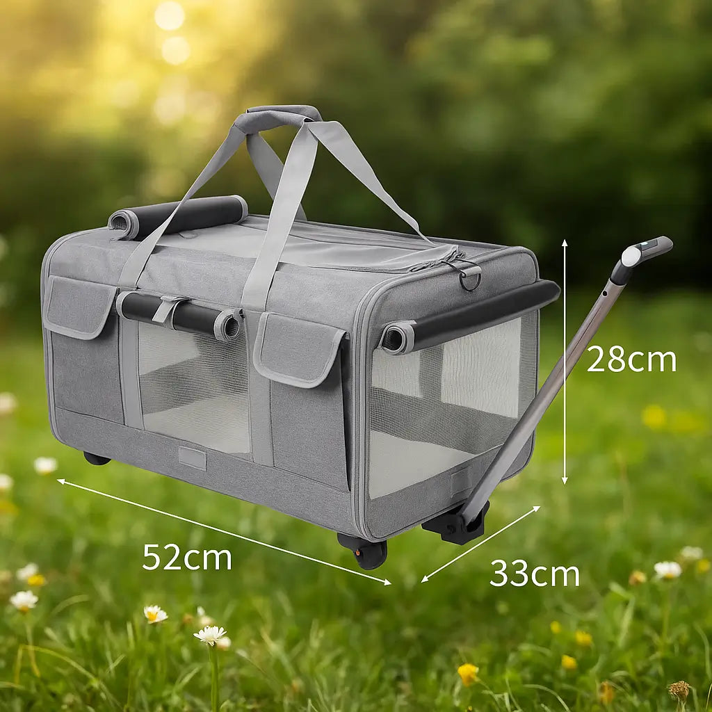 Hundetragetasche mit Rollen | 3-in-1 Transporttasche für Reisen