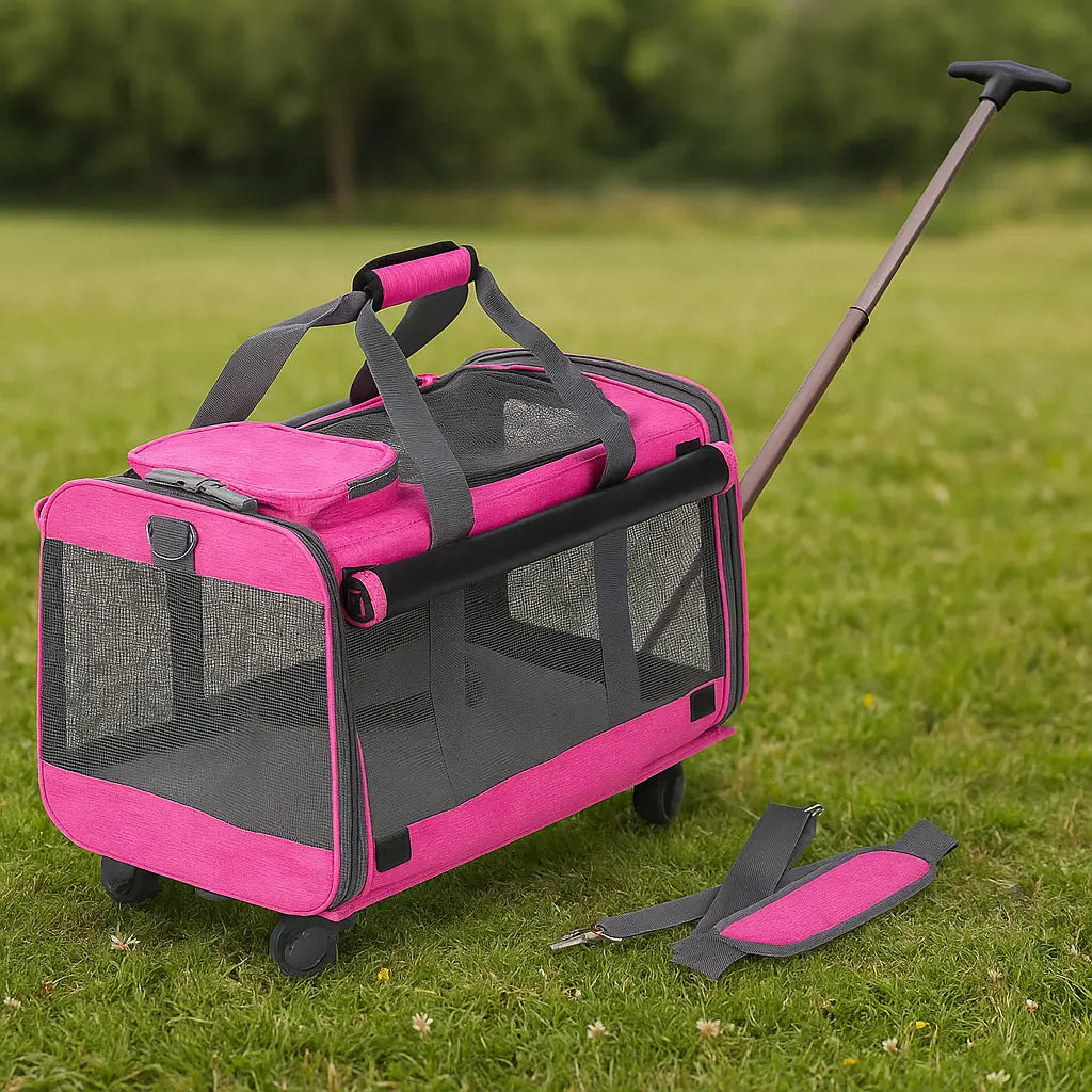 Hundetragetasche mit Rollen | 3-in-1 Transporttasche für Reisen