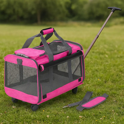Hundetragetasche mit Rollen | 3-in-1 Transporttasche für Reisen