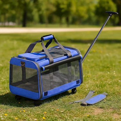 Hundetragetasche mit Rollen | 3-in-1 Transporttasche für Reisen