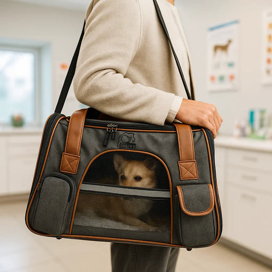 Hundetragetasche | Faltbare Reisetasche mit Lüftung & Komfortbett