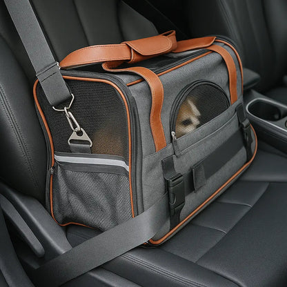 Hundetragetasche | Faltbare Reisetasche mit Lüftung & Komfortbett