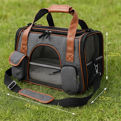 Hundetragetasche | Faltbare Reisetasche mit Lüftung & Komfortbett
