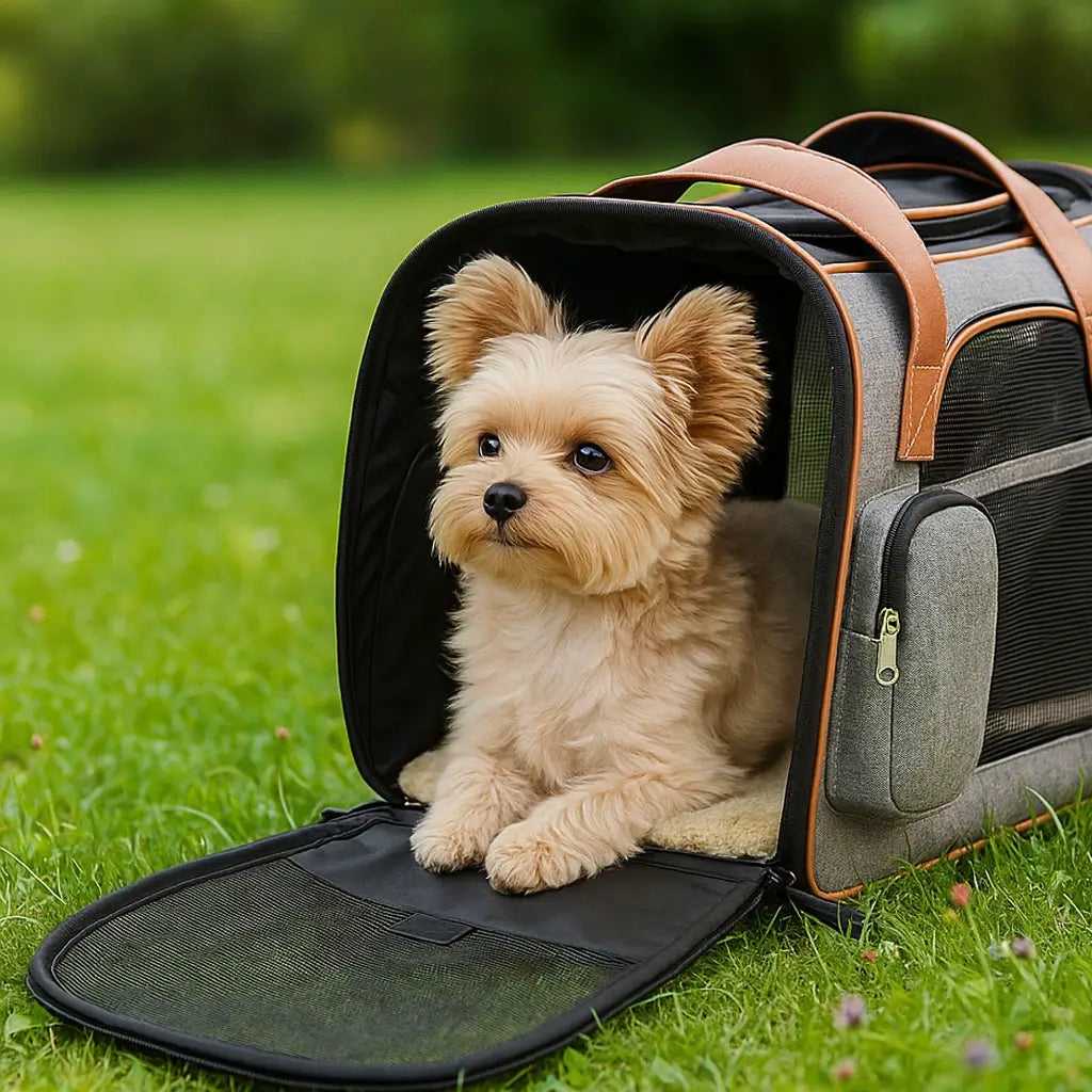 Hundetragetasche | Faltbare Reisetasche mit Lüftung & Komfortbett