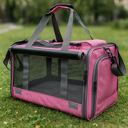 Hundetragetasche | Faltbare Reisetasche mit Belüftung & Komfortbett
