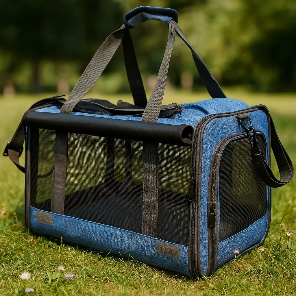 Hundetragetasche | Faltbare Reisetasche mit Belüftung & Komfortbett