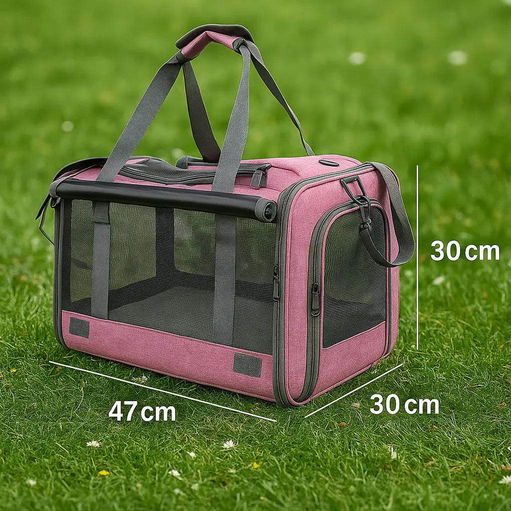Hundetragetasche | Faltbare Reisetasche mit Belüftung & Komfortbett