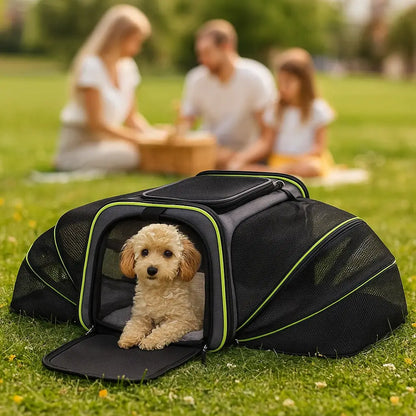 Hundetragetasche & Hundehaus | Erweiterbar, Belüftet & Bequem