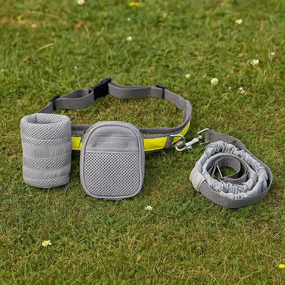 Hundeleine mit Laufgürtel | Freihand-System für Spaziergang & Jogging