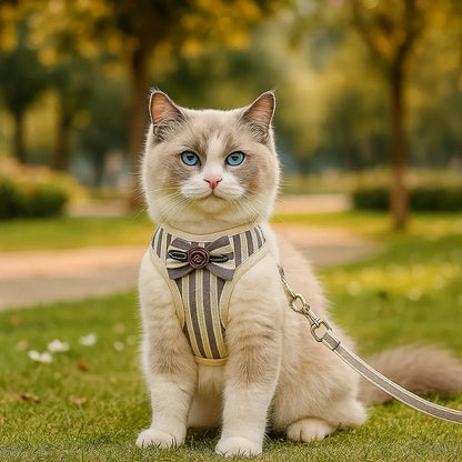Katzengeschirr mit Leine | Bequemes & Sicheres Set mit Schleife