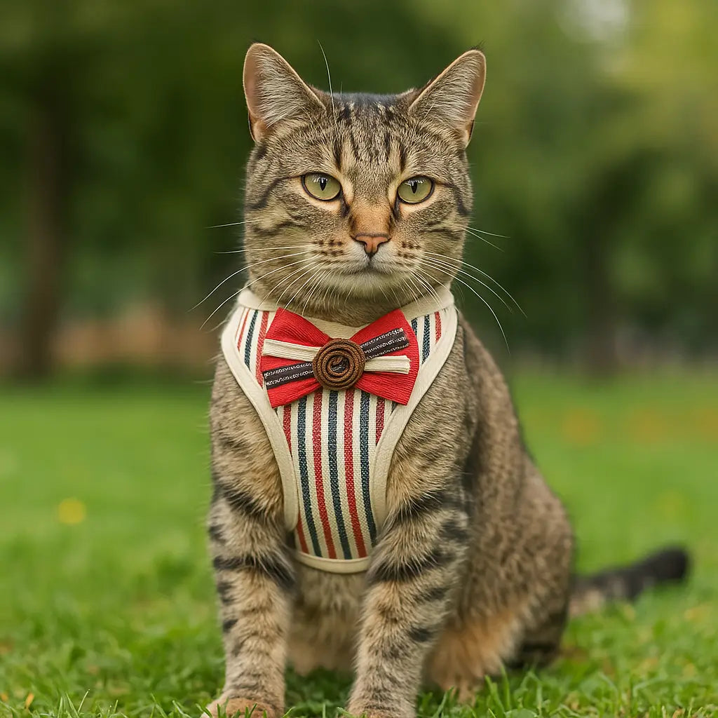 Katzengeschirr mit Leine | Bequemes & Sicheres Set mit Schleife
