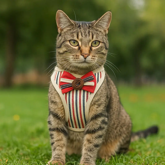 Katzengeschirr mit Leine | Bequemes & Sicheres Set mit Schleife