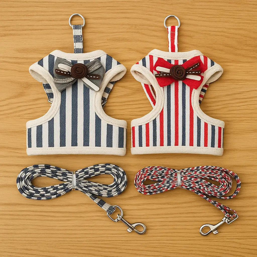 Katzengeschirr mit Leine | Bequemes & Sicheres Set mit Schleife