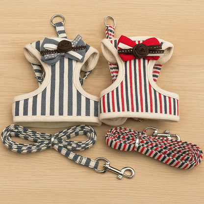 Hundegeschirr mit Leine | Bequemes & Stilvolles Set mit Schleife