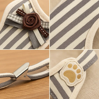 Hundegeschirr mit Leine | Bequemes & Stilvolles Set mit Schleife