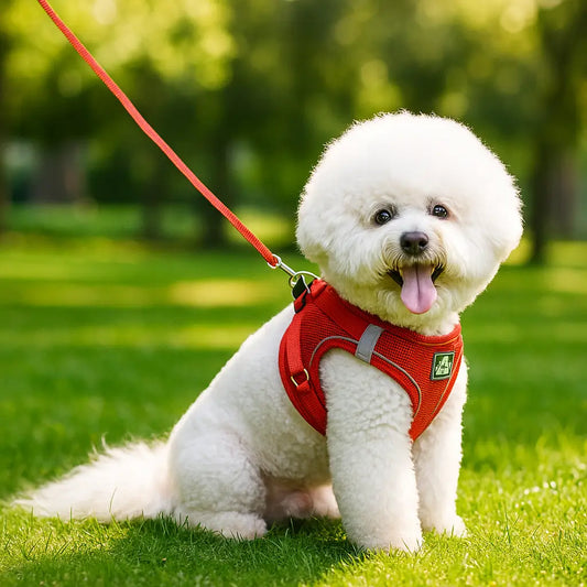 Hundegeschirr mit Leine | Atmungsaktiv, verstellbar & reflektierend