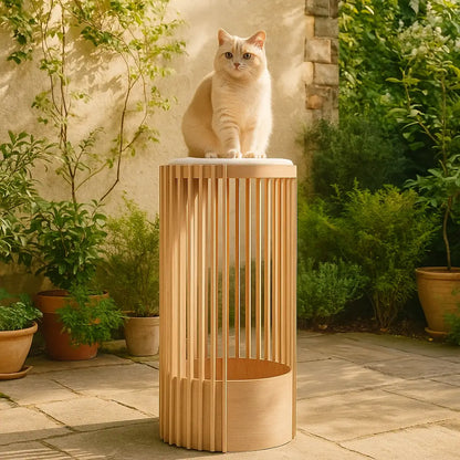 Modernes Katzenbett aus Holz | stilvoller & gemütlicher Rückzugsort