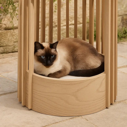 Modernes Katzenbett aus Holz | stilvoller & gemütlicher Rückzugsort