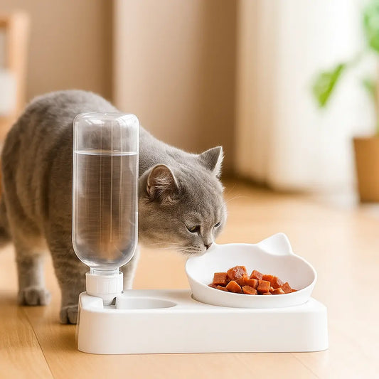 Katzennapf neigbar & rutschfest | Sauber & komfortabel füttern