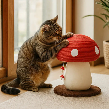 Katzen Kratzbaum Pilz aus Sisal | Spielspaß & Möbelschutz in einem