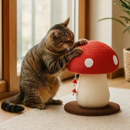 Katzen Kratzbaum Pilz aus Sisal | Spielspaß & Möbelschutz in einem