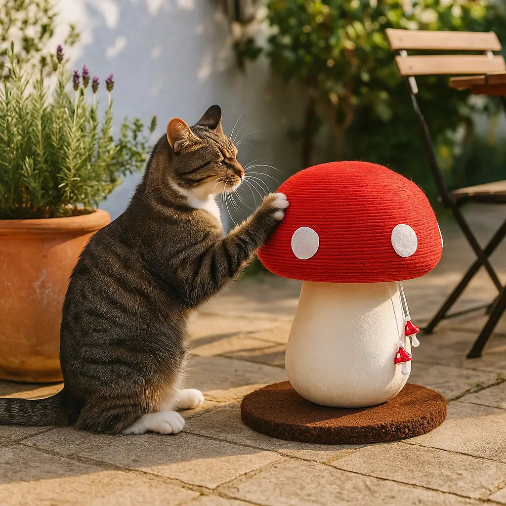 Katzen Kratzbaum Pilz aus Sisal | Spielspaß & Möbelschutz in einem