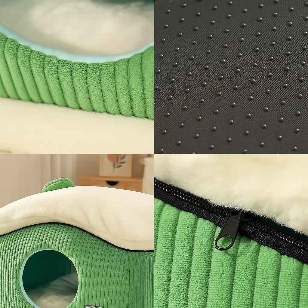 Hundehütte Winter Warm & Waschbar | Kuscheliges Hundebett mit Dach