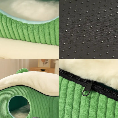 Hundehütte Winter Warm & Waschbar | Kuscheliges Hundebett mit Dach