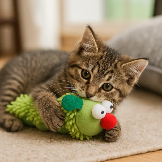 Katerpillar Katzenspielzeug mit Katzenminze | Spaß & Zahnpflege in einem