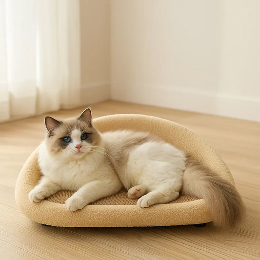 Katzenbett mit Kratzfläche | Gemütliches EntspannungsNest für Zuhause