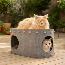 Winter Cat Cave made of Felt | Warm and Cozy Cat Bed