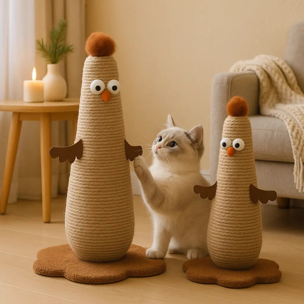 Katzen Kratzbaum aus Sisal | Lustiges Design & Möbelschutz