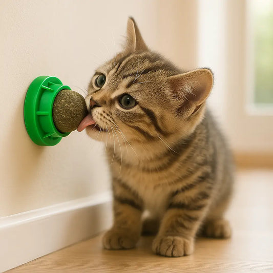 Catnip Katzen Wandspielzeug | drehbare Bälle zum Lecken & Spielen