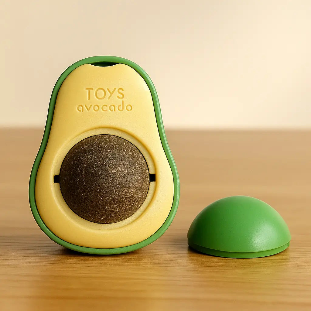 Katzenminze Spielzeug Avocado | drehbarer Catnip-Ball zum Spielen
