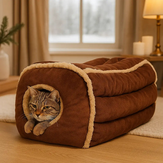 Katzenbett Winter Höhle | Warmes Halbgeschlossenes Katzenhaus