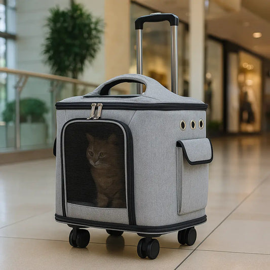 Katzentragetasche mit Rollen | Faltbare Transporttasche für Katzen