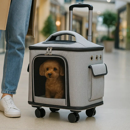 Hundetragetasche mit Rollen | Faltbar & Atmungsaktiv